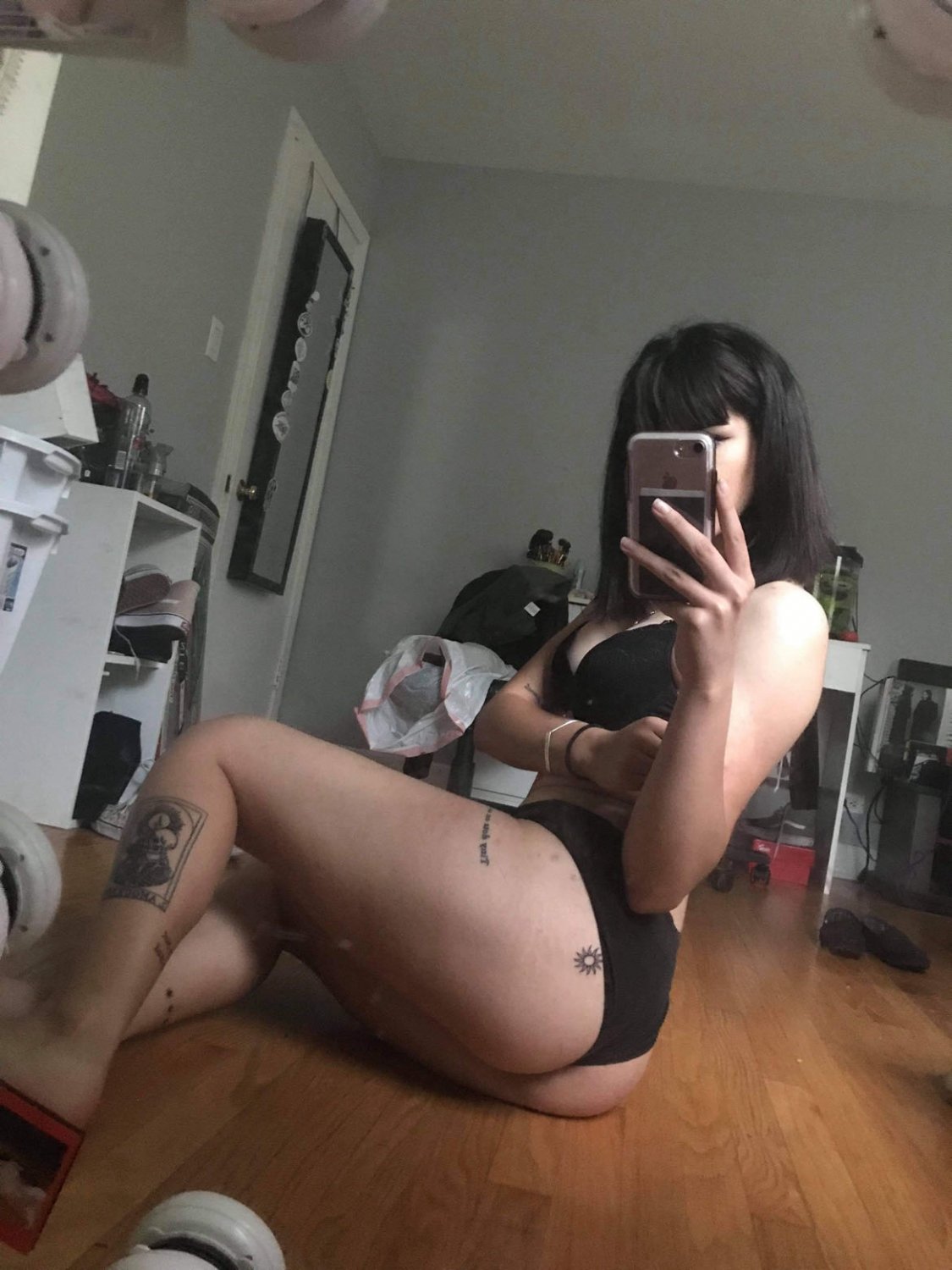Tatted Petite Emo Latina In Lingerie #LtaV4BE6